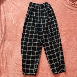 Black checkered pants xs